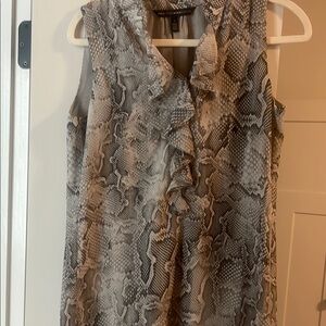 Snakeskin Print Sleeveless Blouse